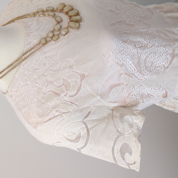 NWT Pepaloves Cream Maxi Lace Boho Maxi Dress - Picture 5 of 12